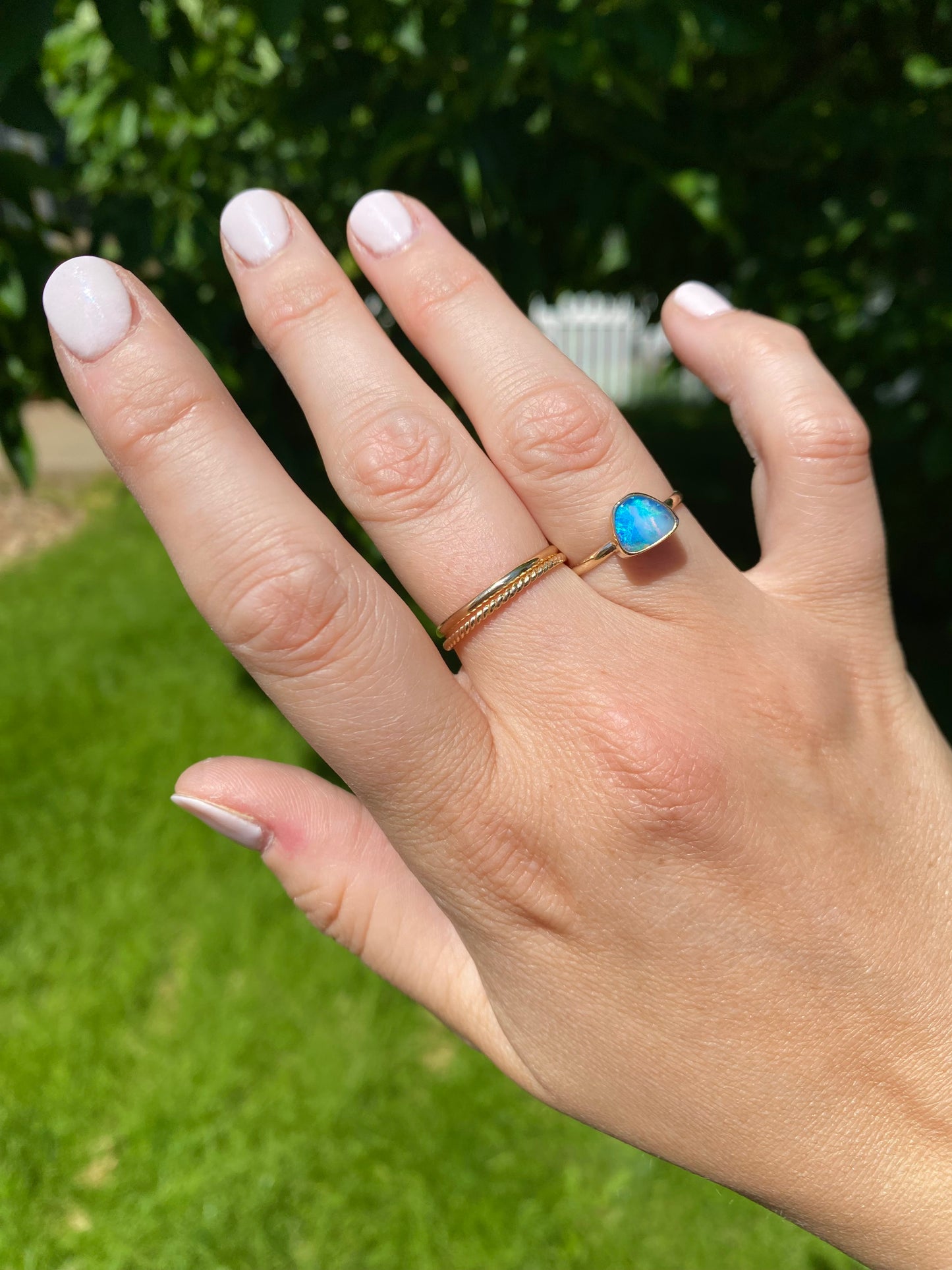 14K Gold + Silver π Cotton Candy π Stacker β¨