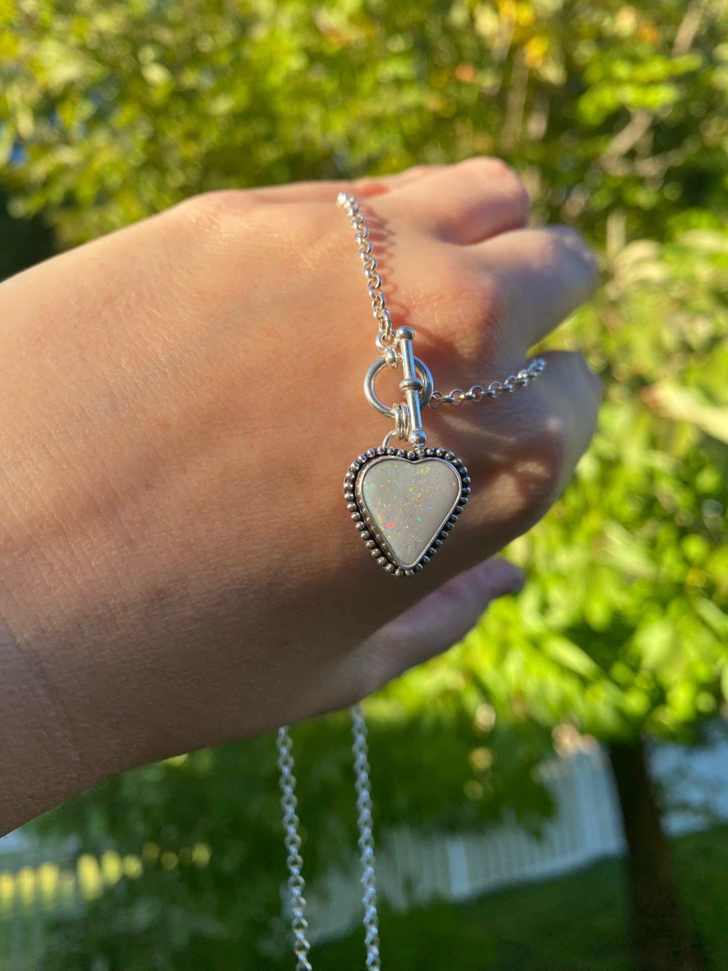 Opal Heart ✨ Toggle Necklace ✨