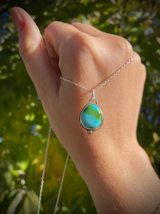 Sonoran Gold Turquoise Pendant ✨ Adjustable Chain 💫