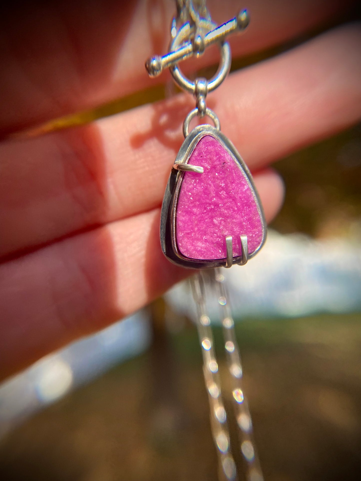 Pink Druzy Dreams 🎀 Toggle Necklace ✨